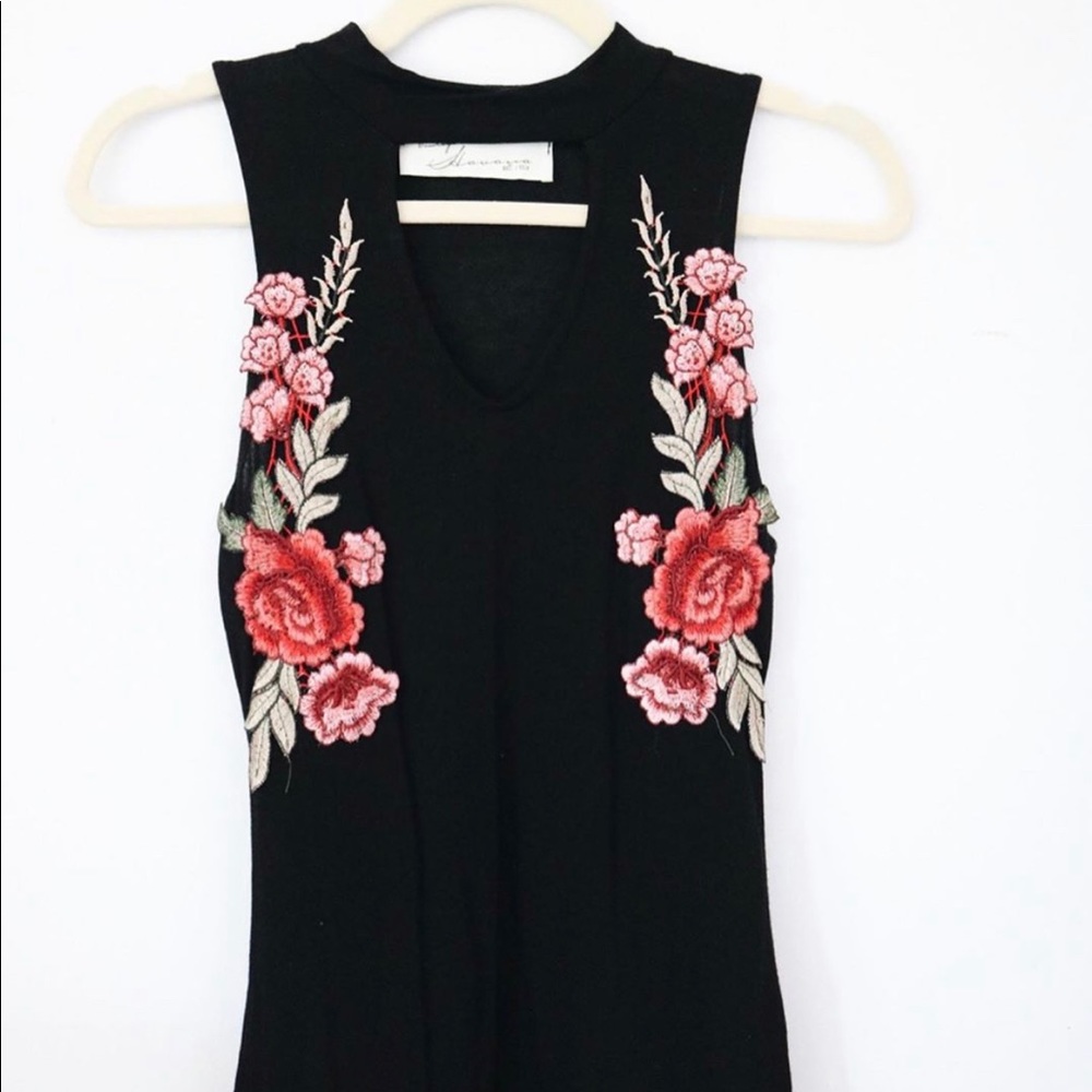 Boutique Floral Embroidered Tank